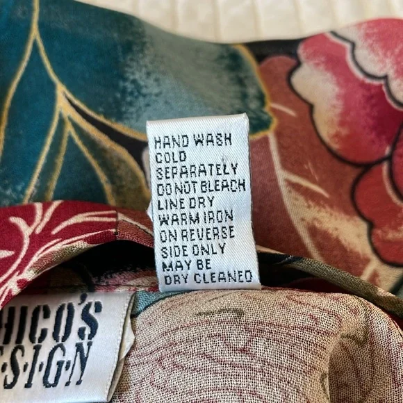 Chico's Kimono Jacket Vintage Floral Jewel Tones Some Flowers Beaded Cardigan S… - Picture 13 of 13